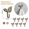 8pcs Iron Leaf Wall Hooks - Antique Bronze & Red