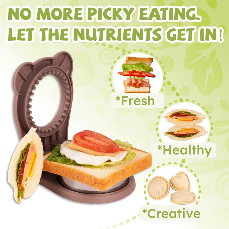 Uncrustables Sandwich Maker Sealer Cutter, Crustless Sandwich Cutter, PB&J Uncrustable