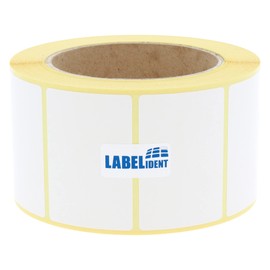 Labelident Thermo Eco Labels on Roll - 60 x 40 mm - 1000 BPA-Free Thermodirect Labels on 3 Inch Roll for Standard and Industrial Printers - Removable
