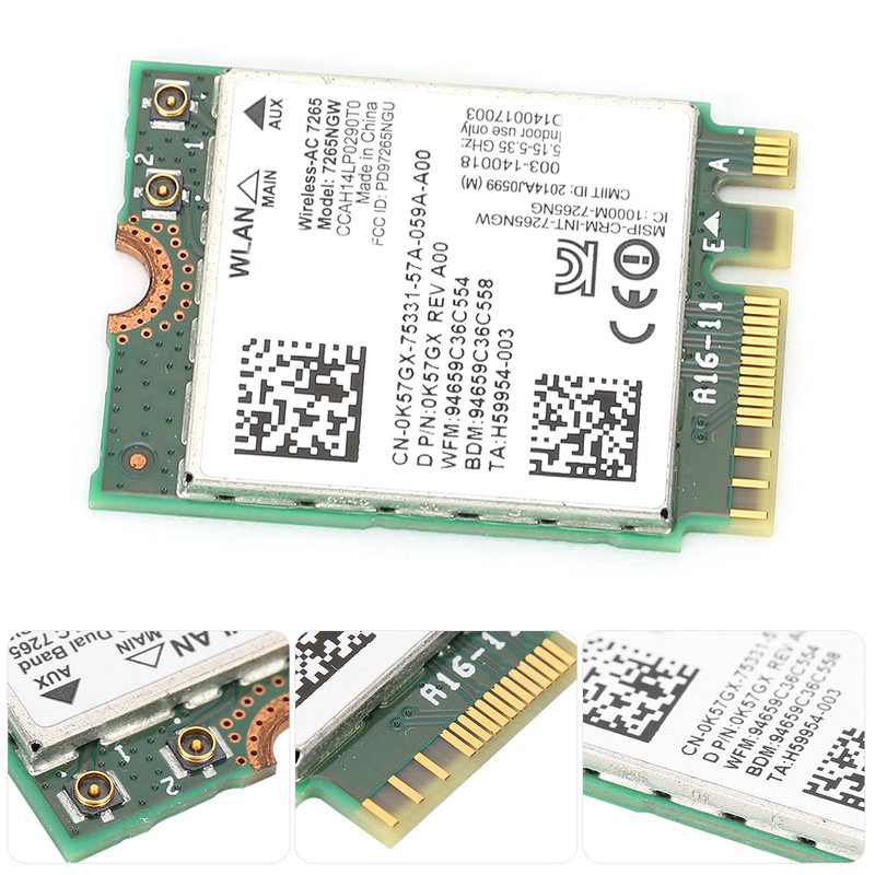 Wireless Network Card Dual Frequency for Intel AC7265 Wifi for