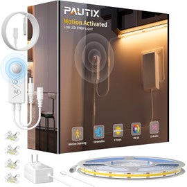 PAUTIX COB Tira de luces LED de 2700 K, color blanco cálido, luces LED con sensor de movimiento, regulable de 24 V, luz LED activada por movimiento, 6 m, súper brillante con modo de iluminación doble