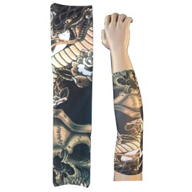 Tattoo sleeve - sleeve - fake tattoo - skeleton - skull - death - dragon - reptile - snake - roses - tattoo - half sleeve - tribal - original gift idea - w98 - ts93