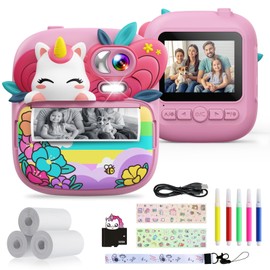 TIATUA Children's Camera, Instant Camera, 1080P 2.4 Inch Instant Camera Children with 32G Card and 3 Rolls of Printer Paper, Digital Camera Children with Colours, Gifts for Boys and Girls 3-14 Years