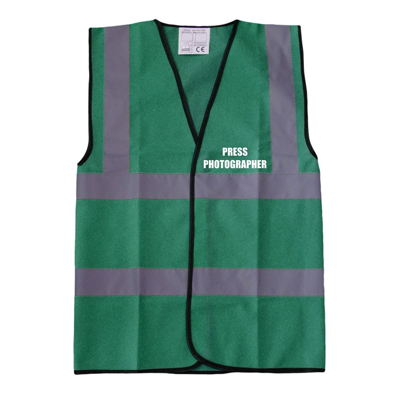 GREEN Hi Vis vest PRESS PHOTOGRAPHER Vest Waistcoat Safety Vest