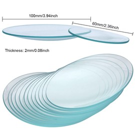 ADAMAS-BETA Lab Watch Glass Set, Beaker Cover Lids Watch Glasses for Chemistry (60mm/2.4", 12pcs)