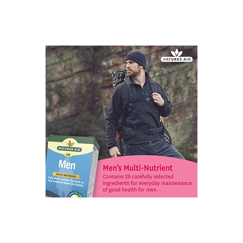 Natures Aid Men's Multi-Vitamins & Minerals – 30 Capsules