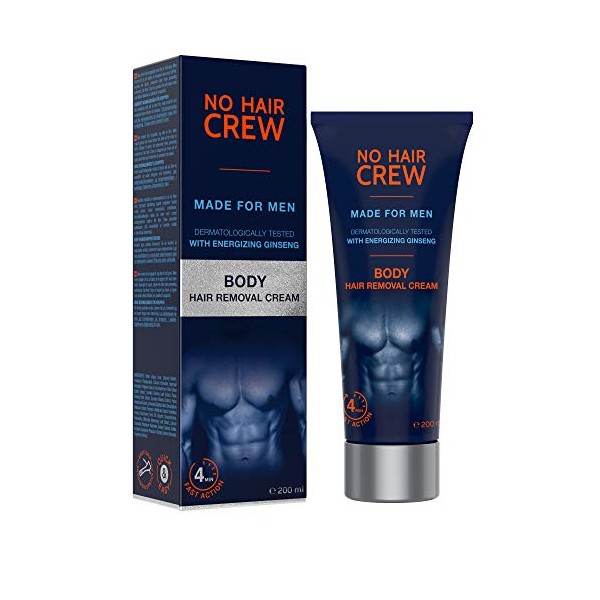 NO HAIR CREW Body Hair Removal Cream â Depilatory Cream. Made for Men, 200 ml