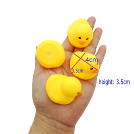 JZK 30 x Yellow Rubber Bath Ducks Swimming and Squeaky Mini Bath Toys for Kids Baby Bath Toys and Shower Birthday Party Supplies