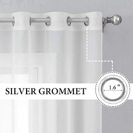 MIULEE 2 Panels Solid Color Ivory Sheer Curtains Elegant Grommet Top Window Voile Panels/Drapes/Treatment for Bedroom Living Room (54X84 Inches)