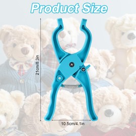 Crochet Safety Eyes Tool, 8.3x4.1in Plastic Snapper Auxiliary Tool for Plush Toy Amigurumi Crocheting Doll Auxiliary Installment Practical Accessories Supplies for DIY Doll Eyes Nose (Blue)