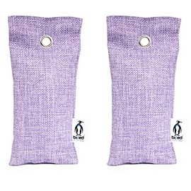biped FRESH! Shoe Cushion with Bamboo Activated Carbon Against Foot Odour - Natural Shoe Dryer for Unpleasantly Smelling Shoes and Sports Bags (2 x 75 g) Odour Neutraliser z2811 (Pack of 2, Purple)