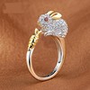 Cute Rabbit Carrot Animal Rings for Women Cubic Zirconia Crystals