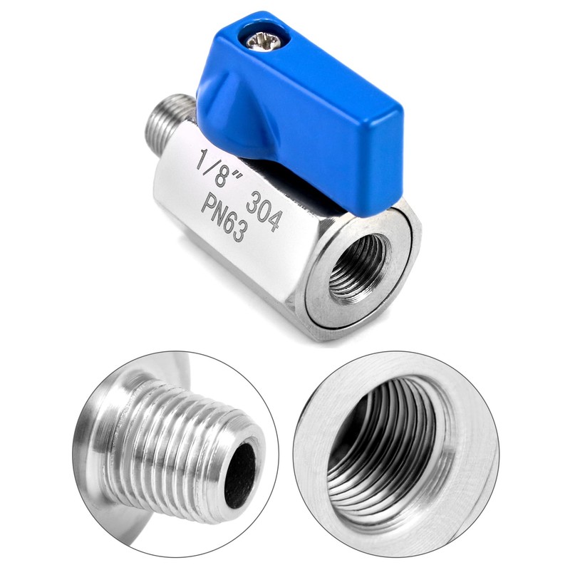 QWORK Mini Ball Valve, 4 Pack 1/8" Female & Male