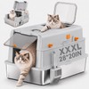 XXXL Stainless Steel Litter Box with Lid for Big Cats