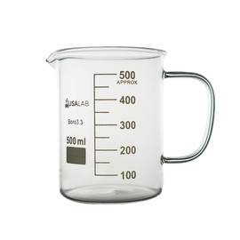 USA Lab 500ML Beaker Mug with Handle Borosilicate 3.3 - USAlab