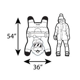 CocoNut Outdoor- 54” Santa Claus Racer Inflatable Snow Tube- Heavy Duty Snow Sled with Sturdy Handles for Kids, Teens and Adults-Cold Resistant Toboggan -Lightweight Tube for Boys and Girls