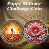 Poppy Military Challenge Coin - Memorial Coin Honoring Fallen Heroes