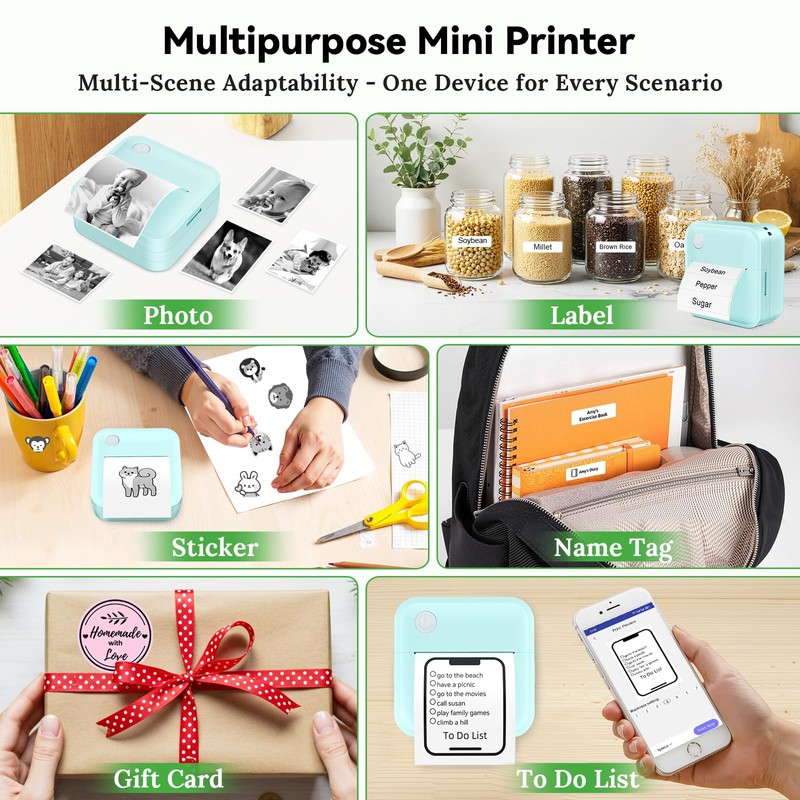 Miouca Label Maker Machine with Tape - Mini Sticker Printer