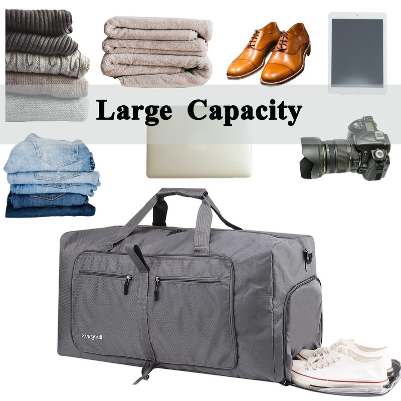 Woogwin Travel Duffel Bag Large Foldable Waterproof Overnight Bag for