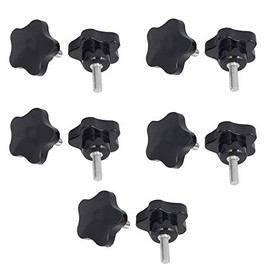 XMHF M8x 20mm Male Thread Knurled Thumb Screw on Metal Clamping Star Head Clamping Star Knob Grip Handle 10pcs