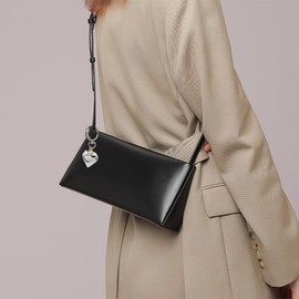 TYEOFWMN Silver Heart Keychain Bag Charms for Handbags Purse Charms for Women