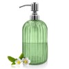 18 Oz Glass Soap Dispenser with Stainless Steel Pump, Modern