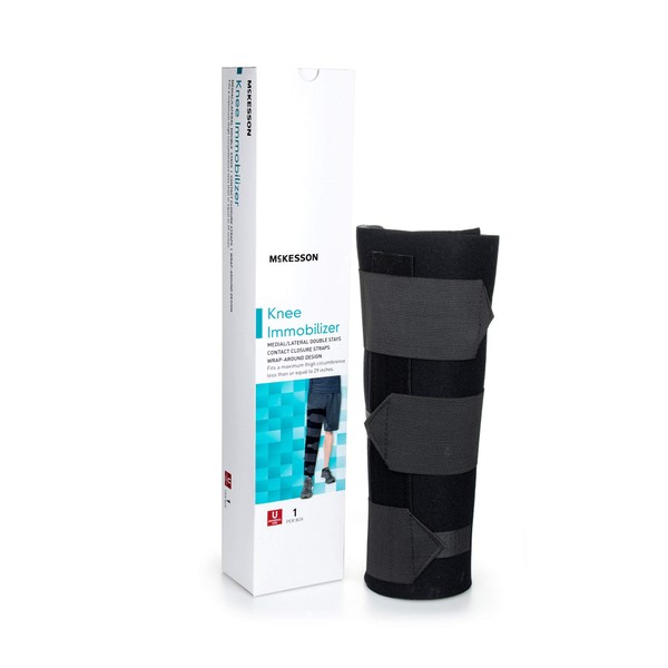 McKesson Knee Immobilizer Brace for Women and Men Adjustable Leg Straightener, One Size Fits Most, 14", 1 Count