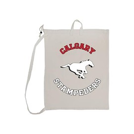 Gertex CFL Canvas Travel Laundry Bag, Extra Large Heavy Duty Canvas Cotton Bag With Drawstring and Should Strap (27" x 21.5"/68.5cm x 54.5cm) (Calgary Stampeders)