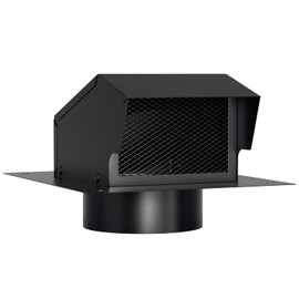 Athradies 6 Inch Roof Vent Cap, Removable Roof Exhaust Vent with Damper for Ventilation System, Durable Stainless Steel Vent Cover for Houses Kitchen Bathroom, Rainproof and Snowproof, Black