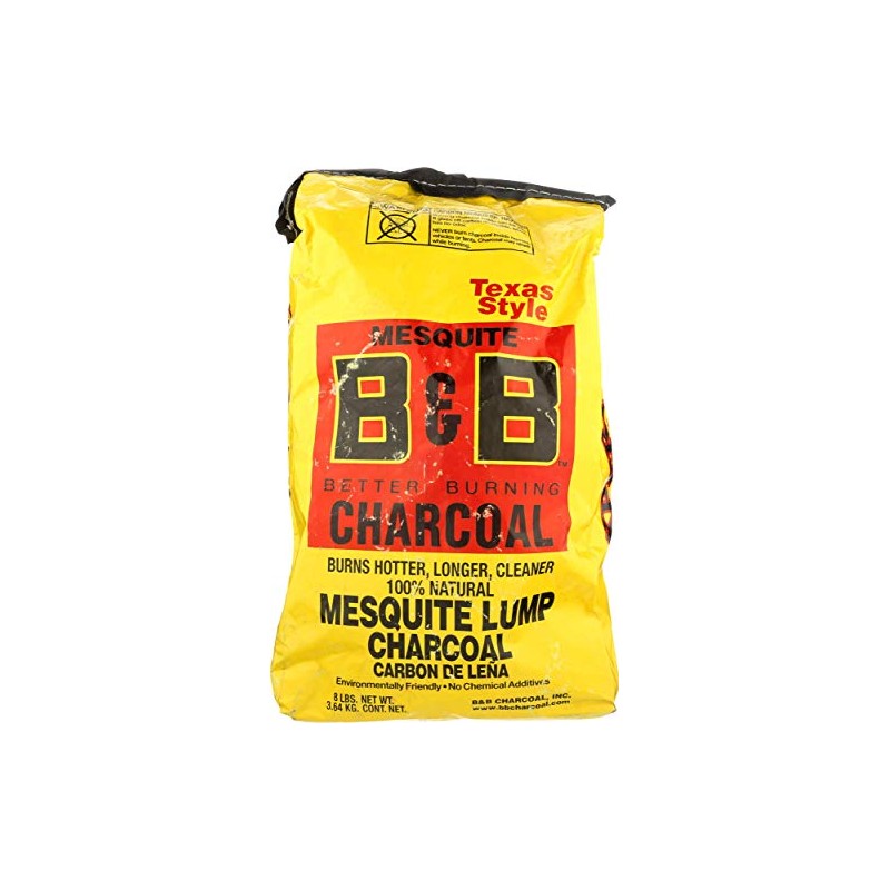 B&b Charcoal, Charcoal Lump Mesquite, 128 Ounce - Pack of