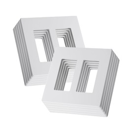 Bates- Screwless Decorator Wall Plates, White, 10 Pack, Screwless 2 Gang Wall Plate, Switch Cover Plate, Electrical Outlet Cover