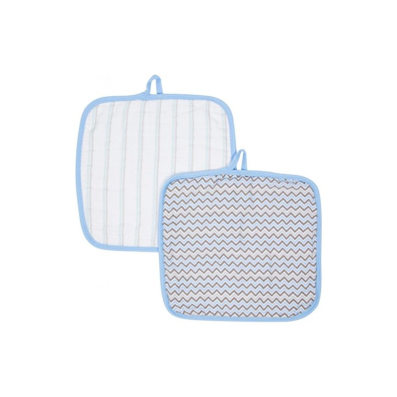 Blue MiracleWare Muslin Baby Washcloths 2-Pack