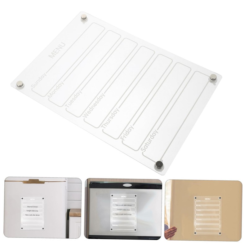 TEHAUX Erasable Fridge Board Magnetic Reminder Acrylic Planning Board for