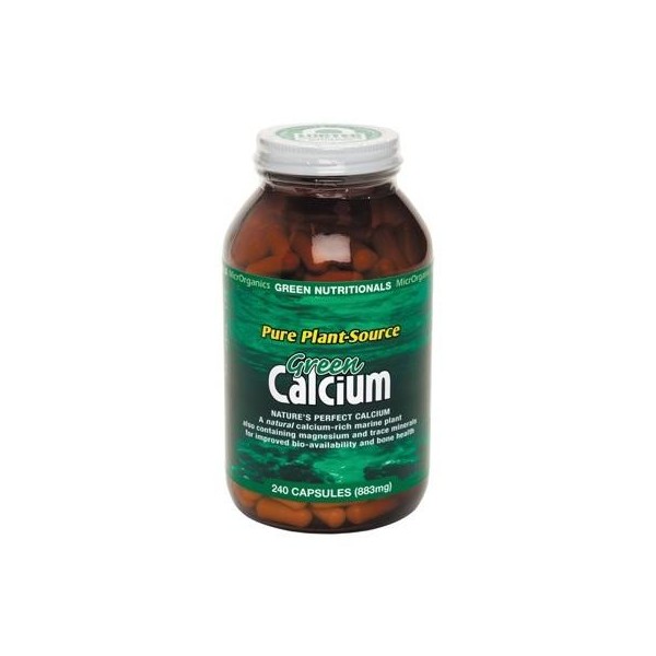 GREEN NUTRITIONALS Organic Green Calcium (Pure Plant Source) 240 Capsules (883mg)