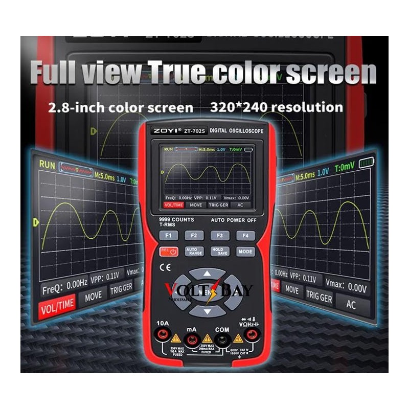 ZOYI ZT-702S Digital Oscilloscope Multimeter, 9999 Counts, True RMS, AC/DC