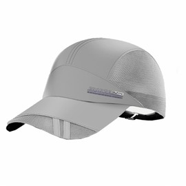 JAOAJ Summer Breathable Mesh Baseball Cap Running Sports Quick Sun Hat Drying Baseball Hats Sports Cap Adjustable Cap with UV Protection Men, A1# Light Grey