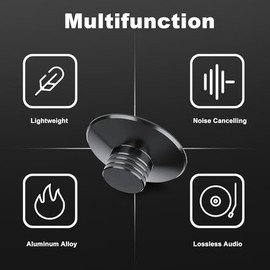 Vinyl Record Weight Stabilizer, LP Turntable, Metal Disc Stabilizer, Record Weight with Protective Base Pad for LP Turntable (Black)