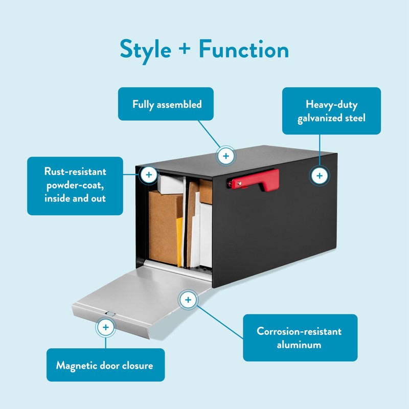 Architectural Mailboxes MailMax™ Heavy Duty, Modern Steel Metal Post Mounted