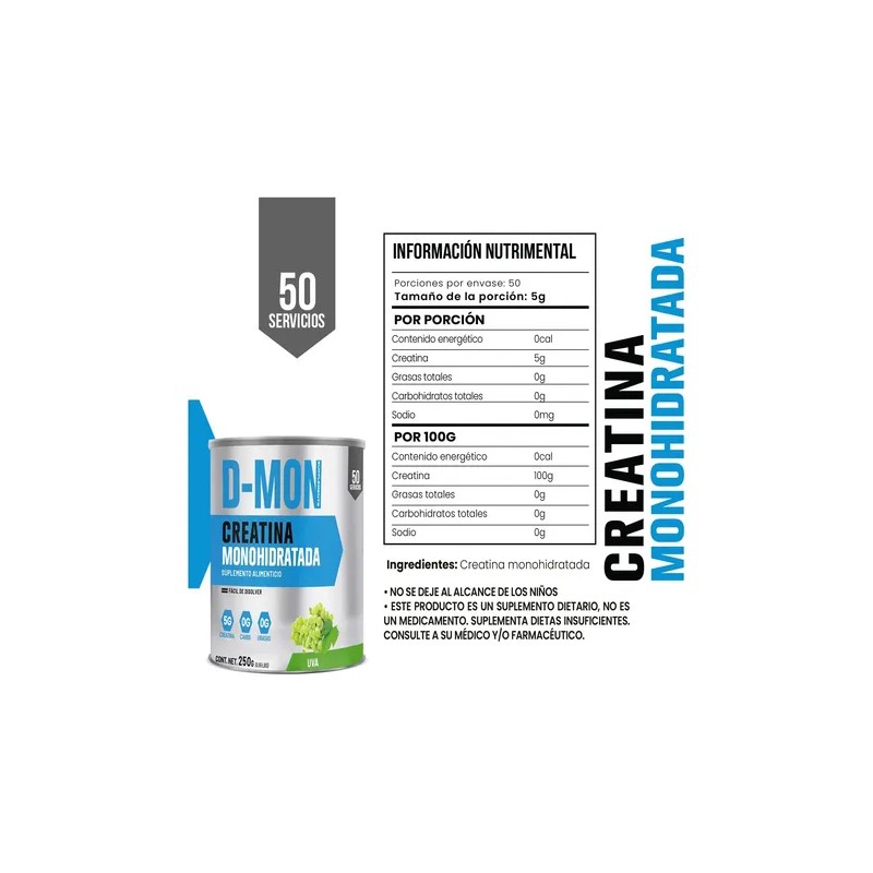 Creatina Monohidratada En Polvo 250g D-mon