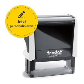 Trodat Printy, Personal Stamp with Desired Text and Logo Load, Self-Inking Company Stamp (White, 47 x 18 mm, Printy 4912)