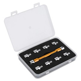 Universal Adjustable Wheel Spoke Torque, Motorcycle Spoke Wrench CNC Spanner Set 5.0‑6.8 Length Replacement 93mm/3.7in for Most Motorbike for universal(B (golden))