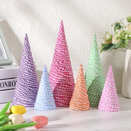 6 Pcs 12" 10" 6" Christmas Cone Tree Decorations Christmas Glitter Table Tree Decor Farmhouse Tree Tiered Tray Ornament Xmas Tree for Home Holiday Entryway Tabletop Tree Centerpiece Decor (Shining)