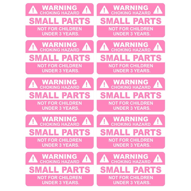 M MeshaKippa Small Parts Choking Hazard Warning Stickers, 1x2inch, 300pcs,