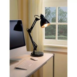 MAINSTAYS 21.75" High Rich Black Finish Architect Reading Task Desk Lamp w/ Bulb