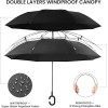 Kona Large Inverted Reverse Umbrella with C-Shaped Handle, Windproof Double