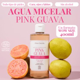 Alma Secret Pink Guava Micellar Water 400ml Natural Micellar Water for Face, Eyes and Lips, Guava Extract, Hyaluronic Acid and Soothing Botany Suitable for Sensitive Skin
