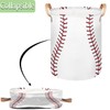 Bardic Large Laundry Basket Baseball Texture Laundry Hamper with Leather