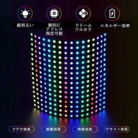 BTF-LIGHTING WS2812B ECO RGB Alloy Wire 16X16cm 265 Pixels LED Matrix Panel 5050SMD Digital Flexible Individually Addressable Full Color LED Panel DC5V