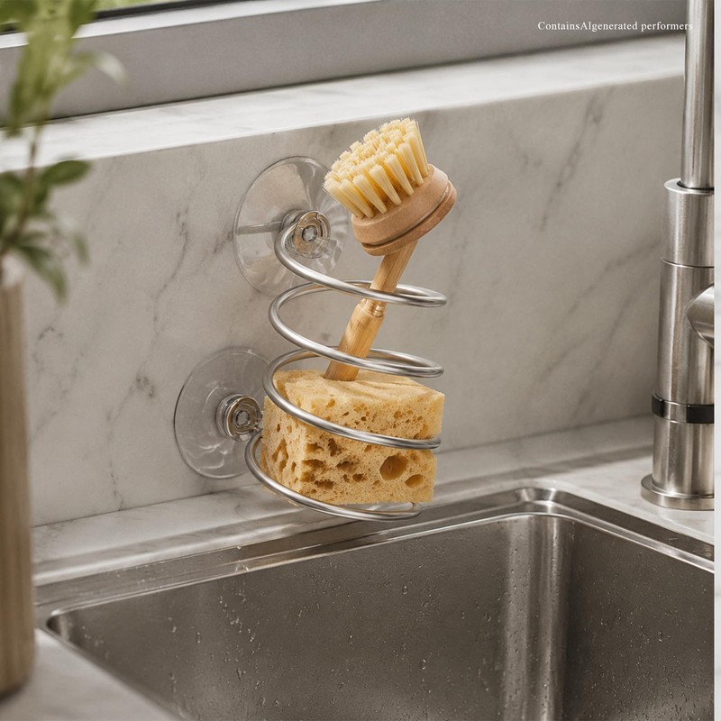 Soap Dispensing Palm Brush Holder with a Traceless Suction Cup