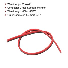 sourcing map 20AWG Copper Clad Aluminum Wire, 148FT Electrical Wire Conductor Parallel High Conductivity for LED Lighting Strip CB Radios Transformer